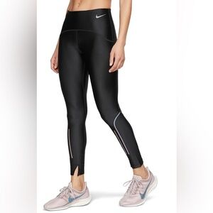 Nike Dry Fit 7/8 Running Tights with reflective rainbow lines